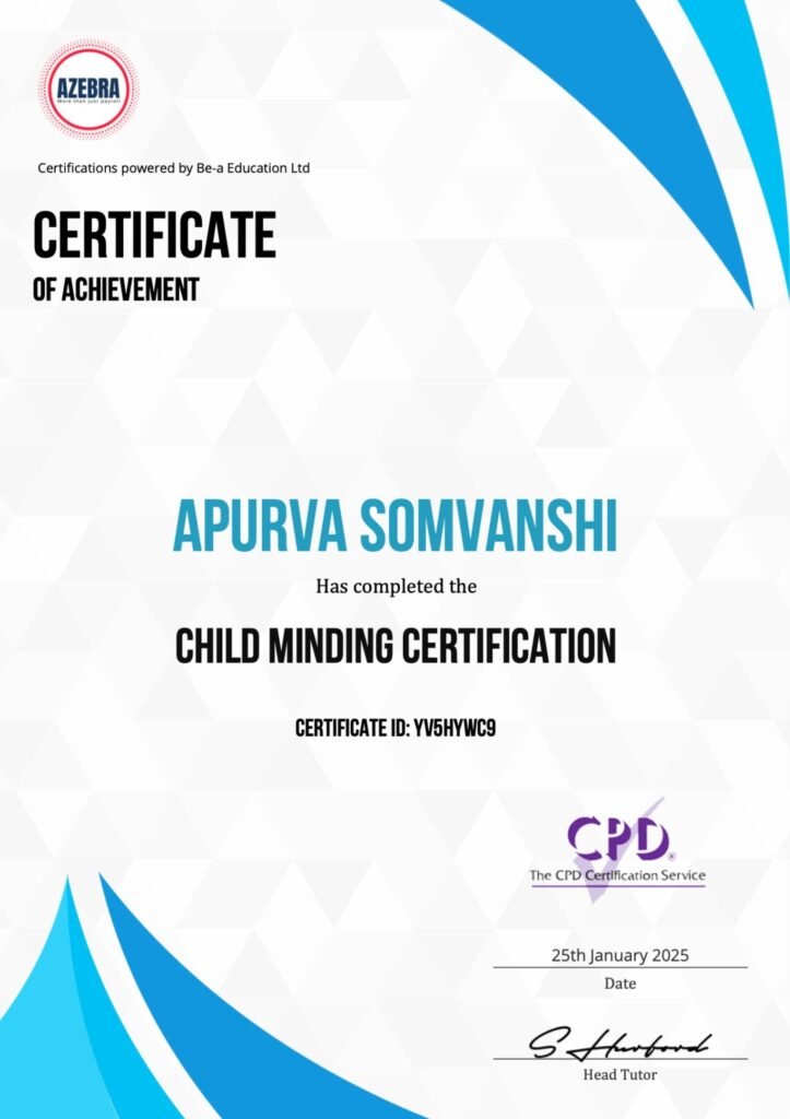 Certificate: Child Minding Certification