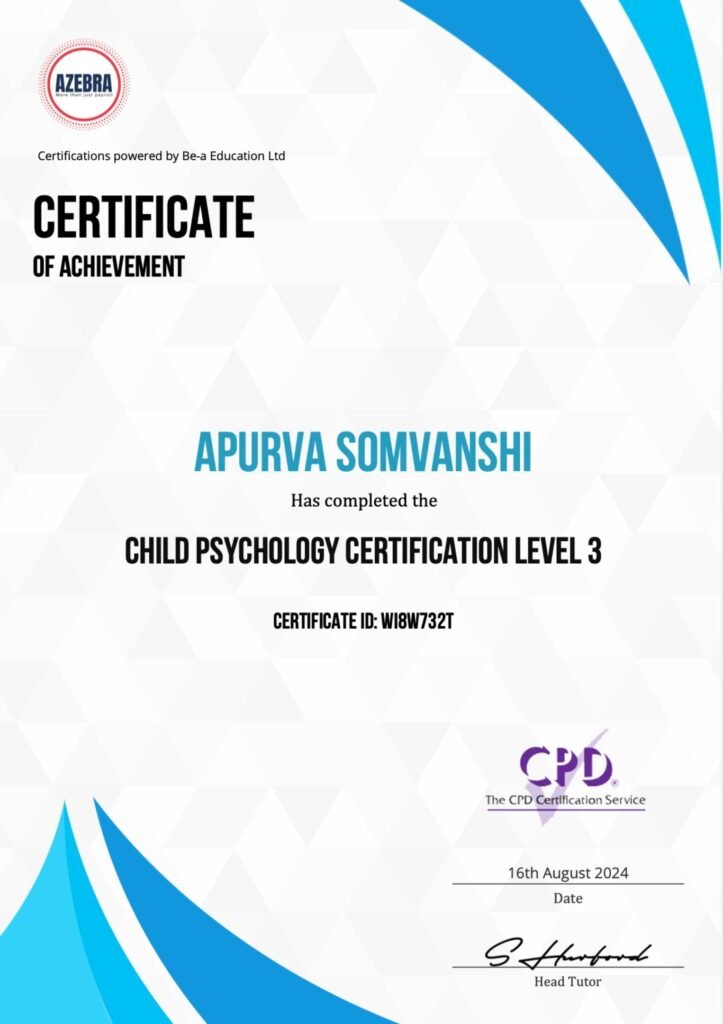 Certificate: Child Psychology Certification Level 3