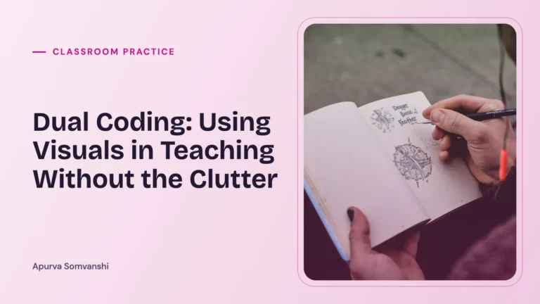 Dual Coding: Using Visuals in Teaching Without the Clutter — A hand sketches simple drawings in a notepad with a pen.