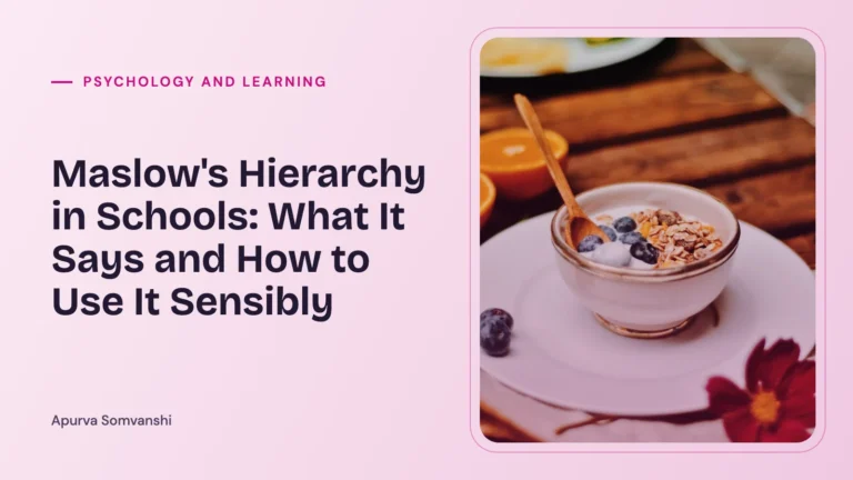 Maslow's Hierarchy in Schools: What It Says and How to Use It Sensibly — A white bowl of breakfast cereal with a spoon.