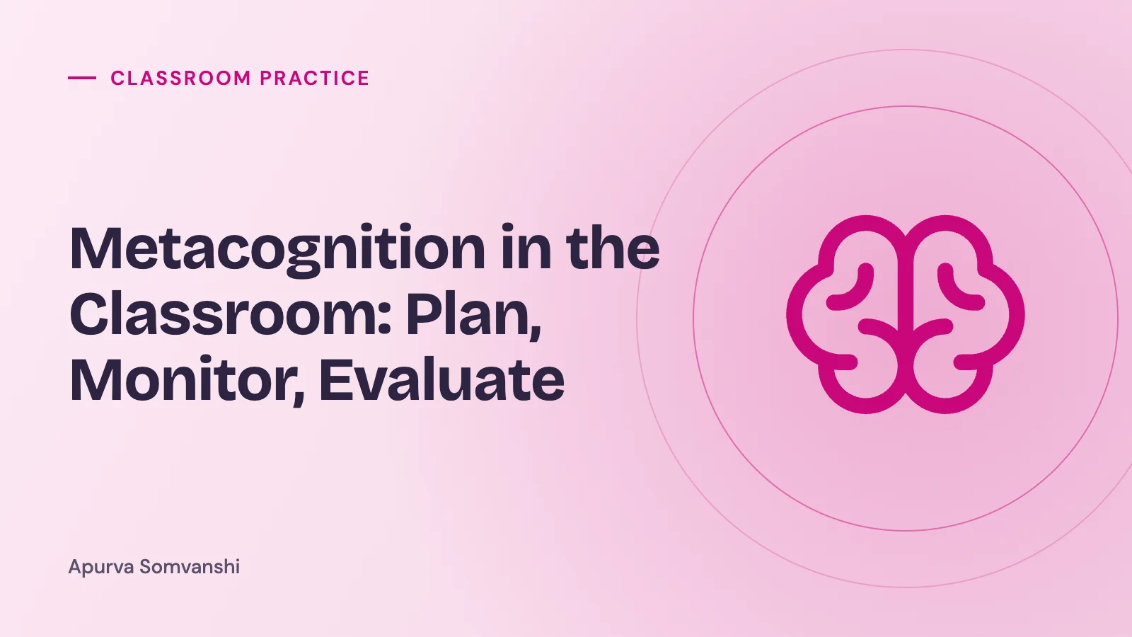 Metacognition in the Classroom: Plan, Monitor, Evaluate