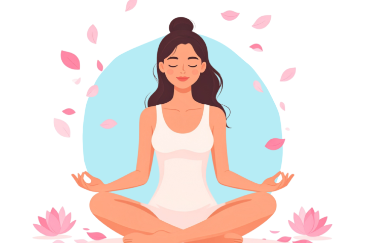 Illustration of a person meditating