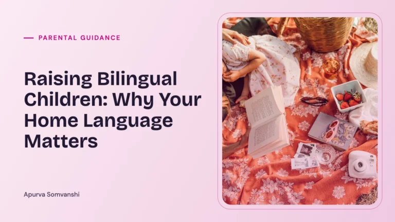Raising Bilingual Children: Why Your Home Language Matters — A mother and daughter lie on a floral picnic blanket reading a book together.