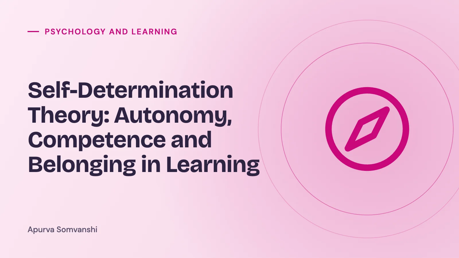 Self-Determination Theory: Autonomy, Competence and Belonging in Learning