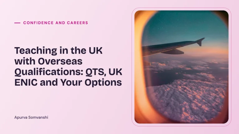 Teaching in the UK with Overseas Qualifications: QTS, UK ENIC and Your Options — A view of clouds at sunset through an aeroplane window.