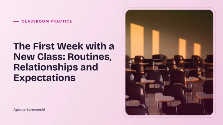 The First Week with a New Class: Routines, Relationships and Expectations — Warm low sunlight casts long shadows across an empty classroom.